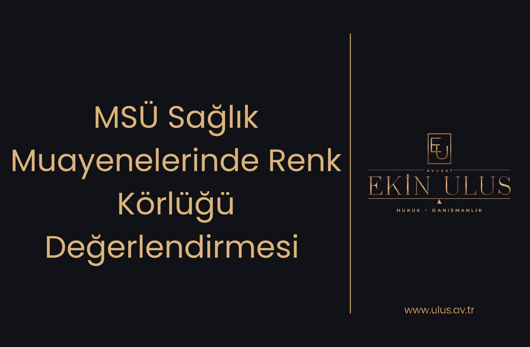MSÜ Sağlık Muayenelerinde Renk Körlüğü Değerlendirmesi