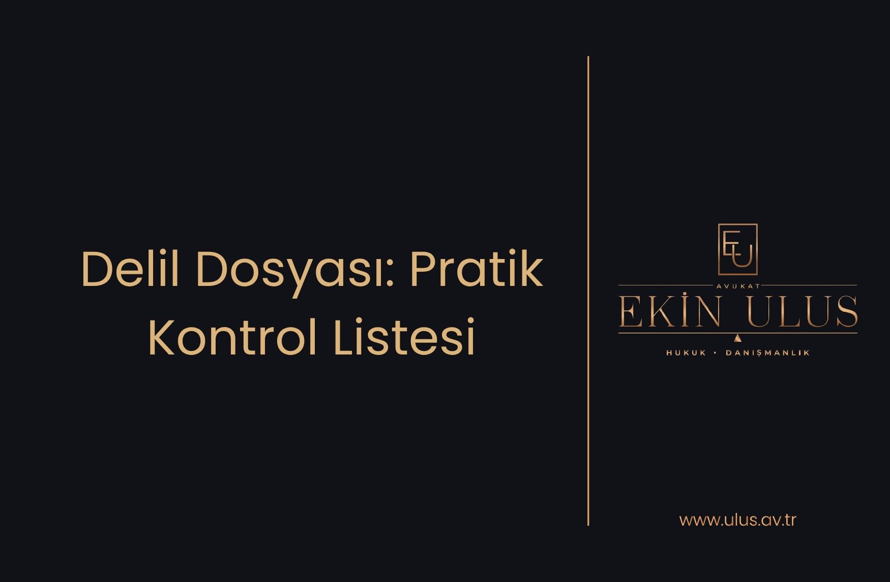 Delil Dosyası: Pratik Kontrol Listesi