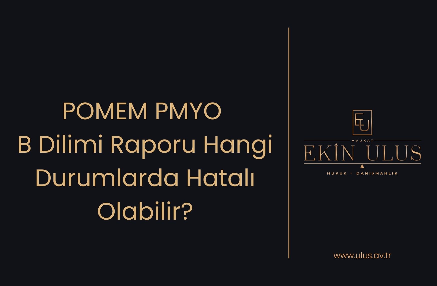 POMEM PMYO B Dilimi Raporu Hangi Durumlarda Hatalı Olabilir?