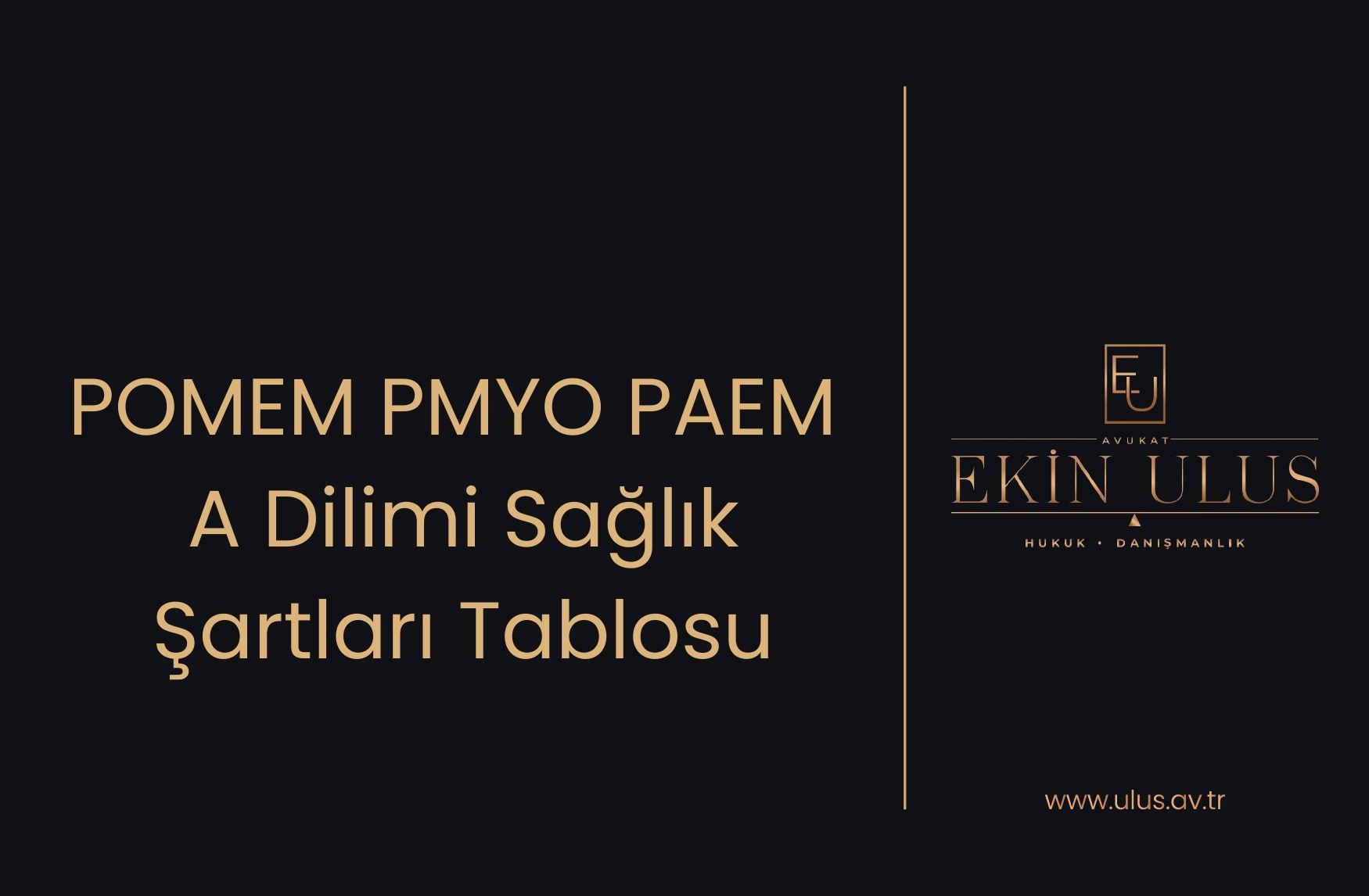 POMEM PMYO PAEM A Dilimi Sağlık Şartları Tablosu